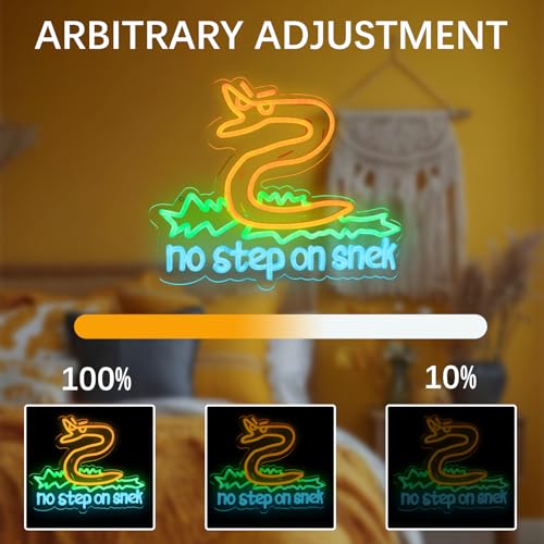 Image of No Step on Snak Neon Sign Funny Man Cave Don't Step on Snek Wall Decor for Room Teen Girls Indoor Outdoor Party Bedroom and College Dorm Wall Decor Neon Gifts