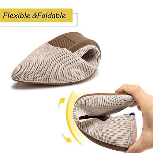 Image of Frank Mully Womens Pointed Toe Flats Knit Dress Shoes Comfort Women Shoes Softable