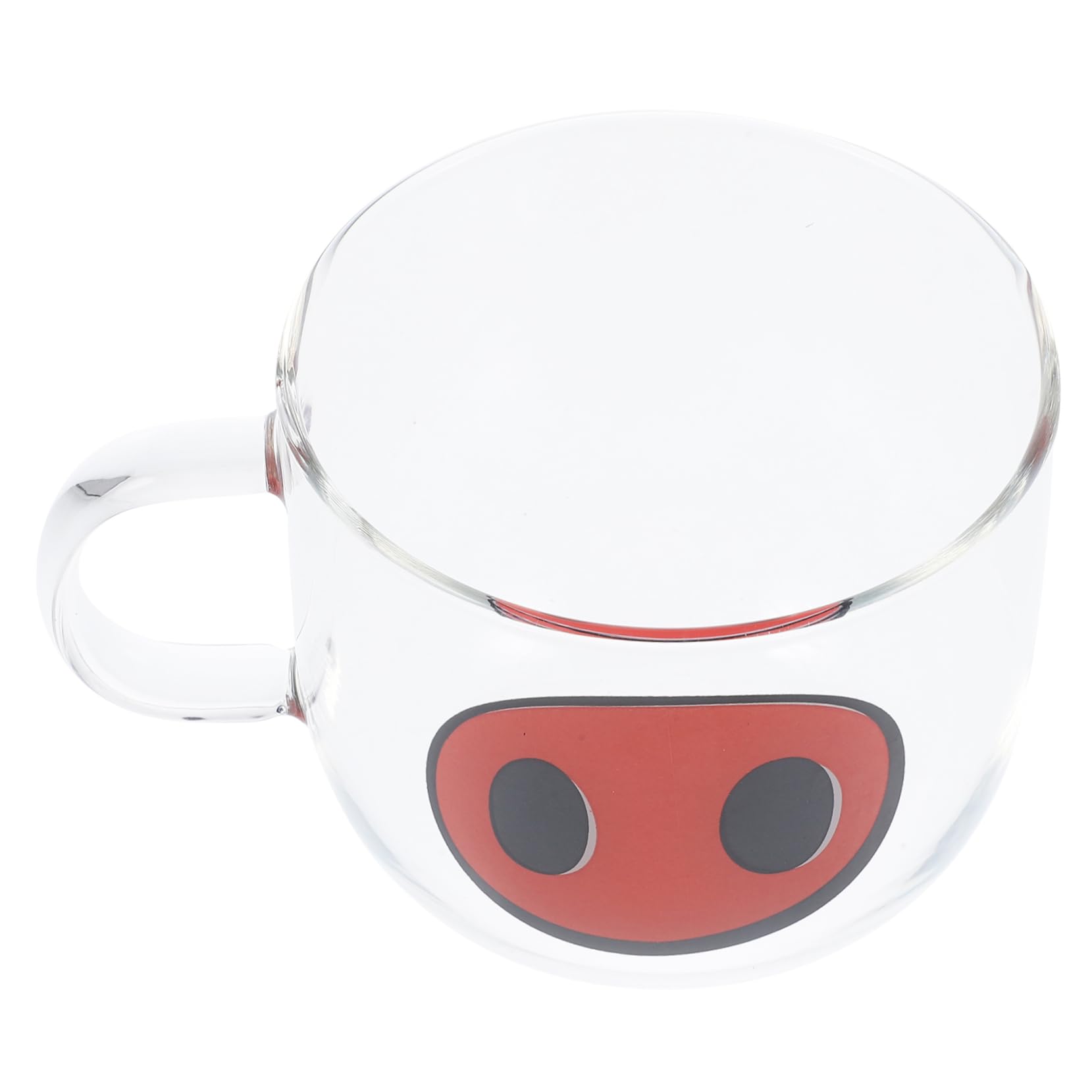 Taza de cerdo de vidrio de 500 ml para té jugo y desayuno de oficina