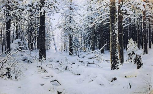Affiche paysages Ivan Shishkin Forêt D’hiver peinture sur toile décoration murale vintage