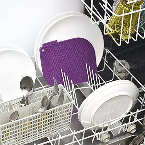 Charles Viancin - Honeycomb Silicone Pot Holder - Withstands Temperatures Up To 220°C / 428°F - Bpa-Free, Plastic Free, Food-Grade Silicone - Dishwasher Safe - Purple Hibiscus #TOP3