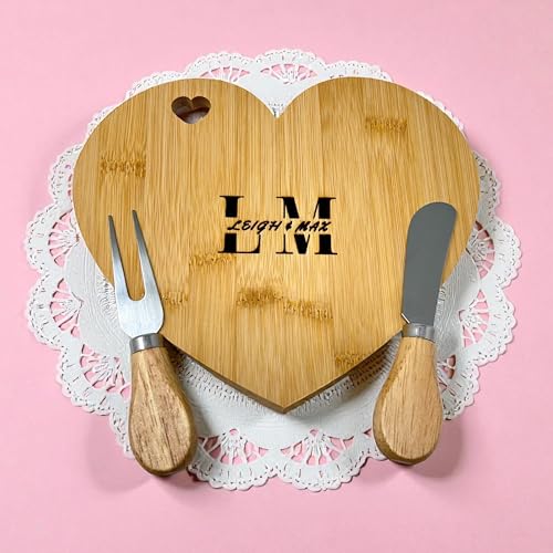 Personalized Heart-Shaped Cutting Board Gift Set
