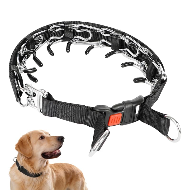 CYZTD Metal Anti Bark Collar For Dog, Choke Chain Training Collar for Dogs,Adjustable Anti Bark Collars for Pet Outdoor Training Stainless Steel Fork Collar (XXL (60cm))