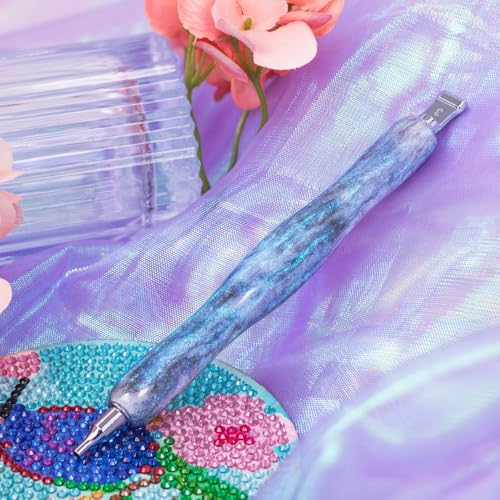 Image of Praise V Do Diamond Painting Art Drill Pen Kit with Screw Stainless Steel Rose Metal Tip Nibs Placers Roller Tool Accessories, Ergonomic Diamond Art Pen for 5D Diamond Paint Bead Dot Grey
