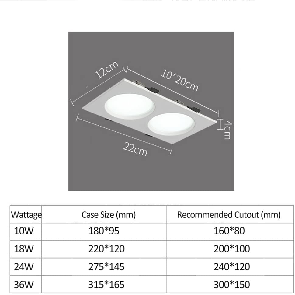 Foco led sin parpadeos ultrafino de dos luces con luz cálida de 3000k 2
