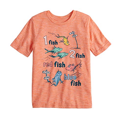 Jumping Beans Little Boys' 4-12 Dr. Seuss 1 Fish 2 Fish Tee 6 Tangerine