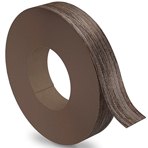 Image of Walnut Edge Banding, 3 /4 inch x 50ft roll of Veneer Real Wood Edge Banding Pre-glued Flexible, Tape Banding for Cabinet Repair