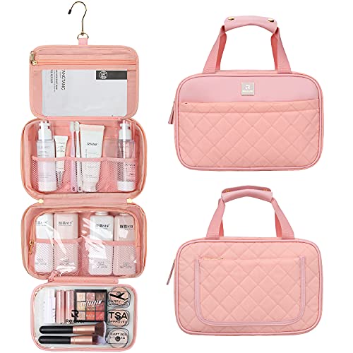 Chomeiu Hanging Toiletry Bag, Toiletry Bags for Traveling with TSA Approved Transparent Cosmetic Bag Large Capacity Travel Toiletry Bag for Women
