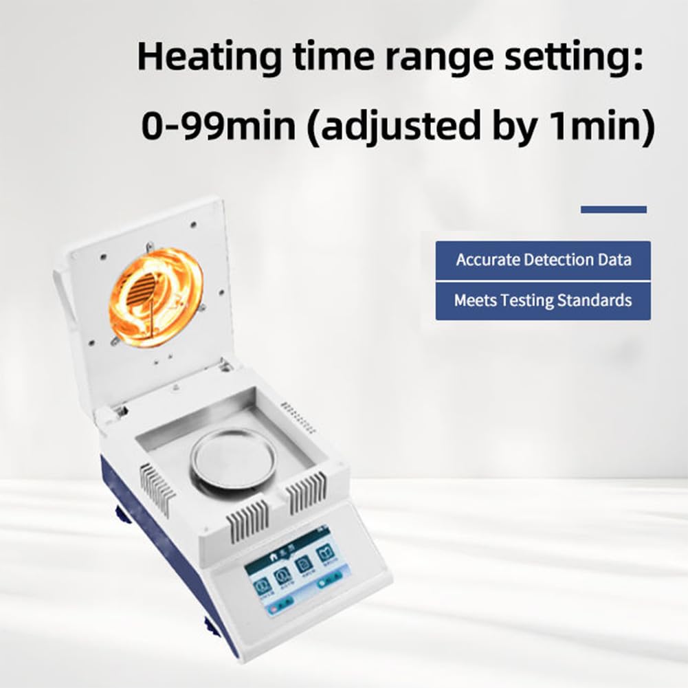 Medidor Electrónico De Humedad, Analizador De Humedad Halógeno, con Pantalla Táctil, 2 Modos De Secado, Interfaz RS232, para Pruebas De Humedad Rápidas Y Precisas En Laboratorios