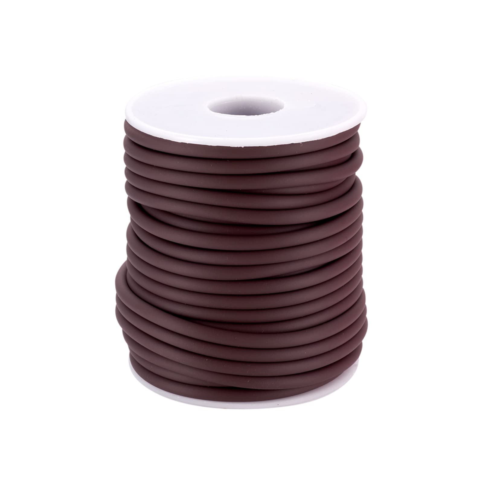 Craftdady 15m Hollow Pipe Tubing PVC Rubber Cord Rubber Tube Cord Wrapped Around For Memory Wire Necklace Bracelet Knitting, Saddle Brown