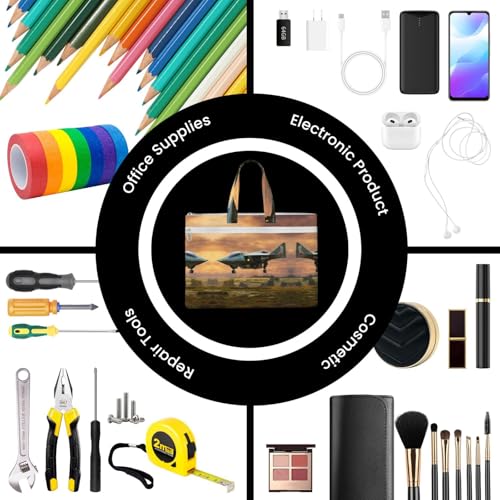 Aircraft Fighter Jets Canvas Document Bag Briefcase For Professionals And Executives 5