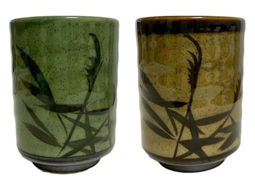 Japanese Ceramic Yunomi Tea Cup Set of 2