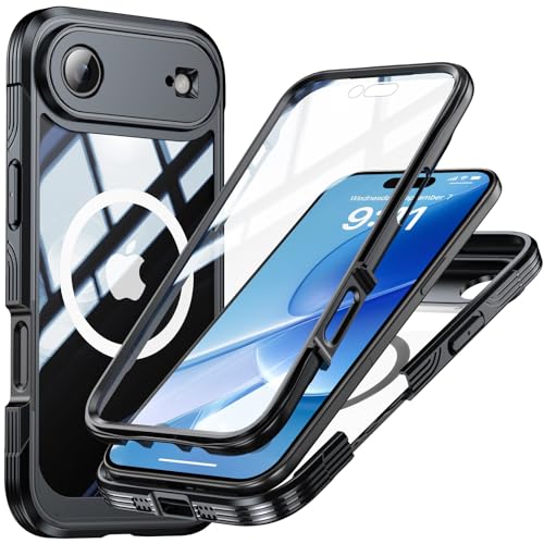 Coque iPhone Air noire rigide et silicone magnétique intégrale pour une protection quotidienne