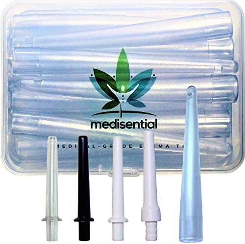 MEDISENTIAL Enema Bucket, Bag & Bulb Kit Nozzle Tips (Box of 12) - Assortment of Hard, Soft, Flexible, Non-Toxic and Comfortable Parts. (Parts Only)