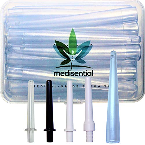MEDISENTIAL Enema Bucket, Bag & Bulb Kit Nozzle Tips (Box of 12) - Assortment of Hard, Soft, Flexible, Non-Toxic and Comfortable Parts. (Parts Only)
