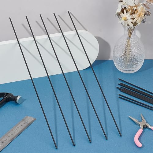 OLYCRAFT 16 Stück Kohlefaserstäbe 3mm X 400mm Massive Matte Kohlefaserstangen Runde Kohlefaserstäbe Mit Matter Oberfläche Für RC Flugzeuge DIY Bastelarbeiten Quadcopter Arm Modellbau