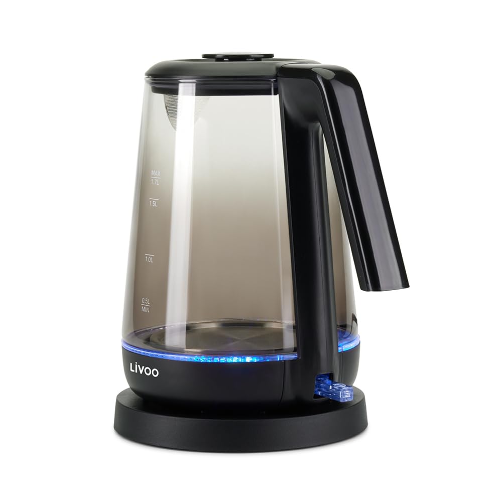 Livoo - Czajnik szklany 1,7L DOD216N - 1850W - 2200W, szkło borokrzemowe, podświetlenie wnętrza
