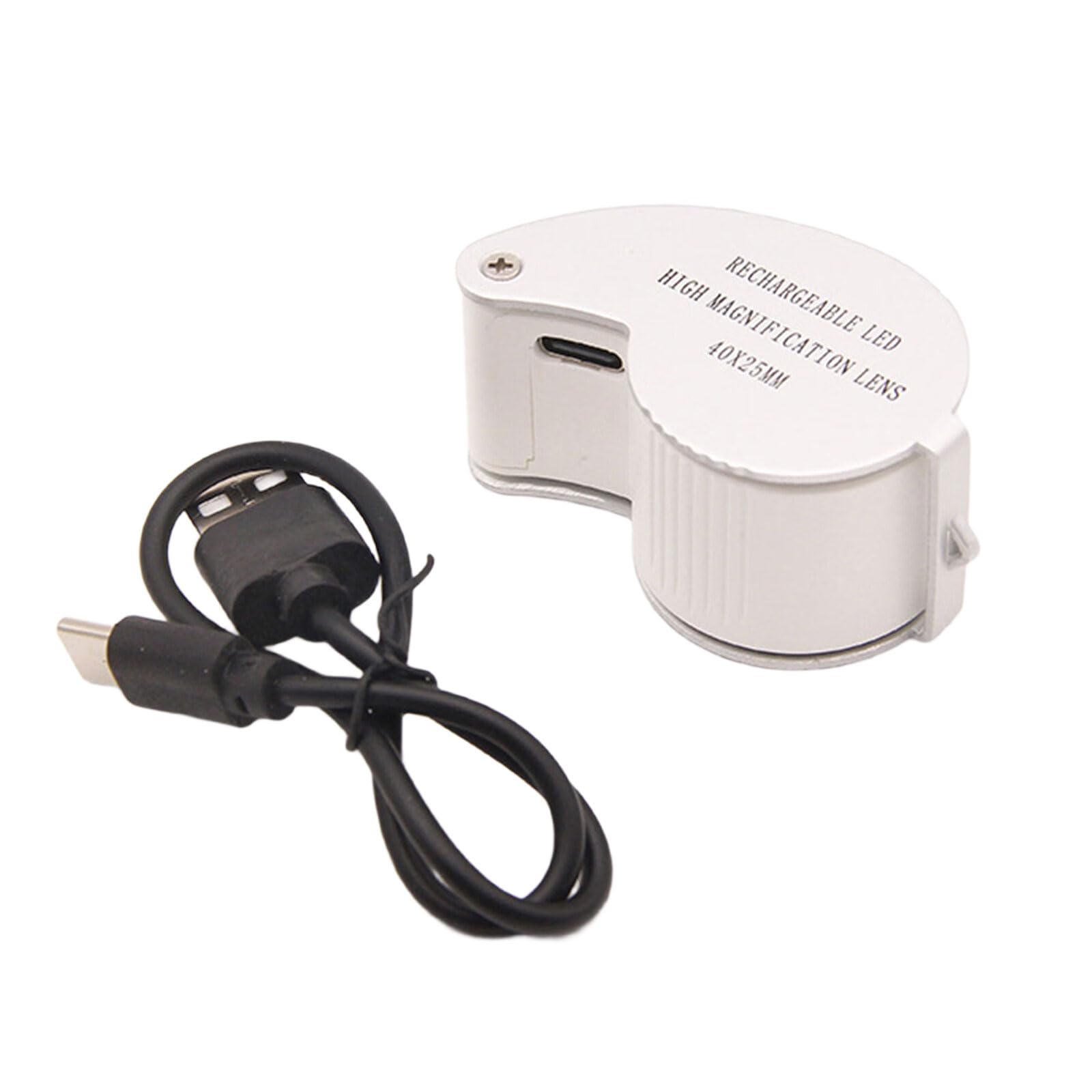 Handheld 40X/60X Magnifier Glass Lens for Coin Observation Magnifier Lens with LED Light Magnification