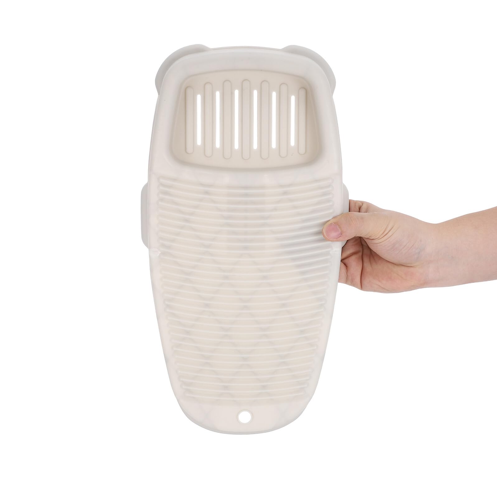 2 Stück Tragbare Waschbretter aus Kunststoff für Handwäsche | Ergonomische Form, Rutschfeste Struktur, Platzsparend Verstaubar, für Waschbecken und Reise