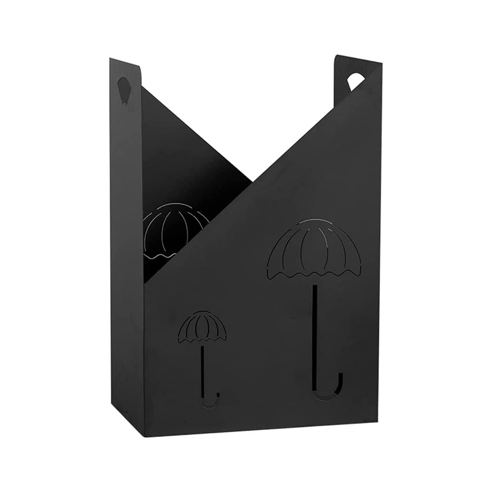 Porte-parapluies en métal avec bac d'égouttage mobile noir d'entrée