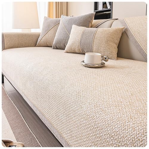 Housse de canapé en coton et lin beige | Confort premium durable