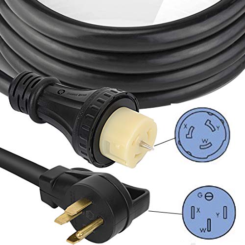 S7 50 Amp Generator Extension Cord, 13Ft Stw 6/3 + 8/1 Power Cord N14-50P & Ss2-50R & Cs6364 Twist Lock Connectors #TOP1