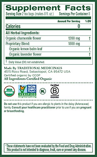 Traditional Medicinals Organic Chamomile With Lavender Herbal Tea, 16 Ct #TOP4