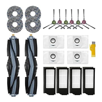 Laimaiou Kit di accessori di ricambio per ECOVACS DEEBOT X1 OMNI & X1 TURBO & X1e OMNI & X1+ Robot Aspirapolvere 20 Confezioni Spazzole a rullo, Filtri, Spazzole laterali, Panni, Sacchetti