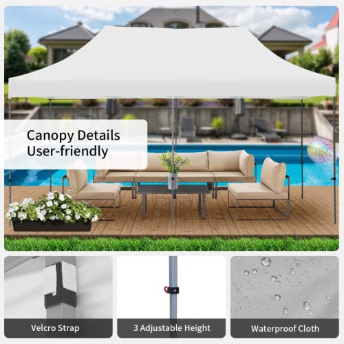 Image of 10x20ft / 3x6m Pop up Outdoor Canopy Tent | Portable Shade Instant Folding Gazebo Tent | Heavy Duty Gazebo Canopy Shelter 2 Mins Installation | 40Kgs