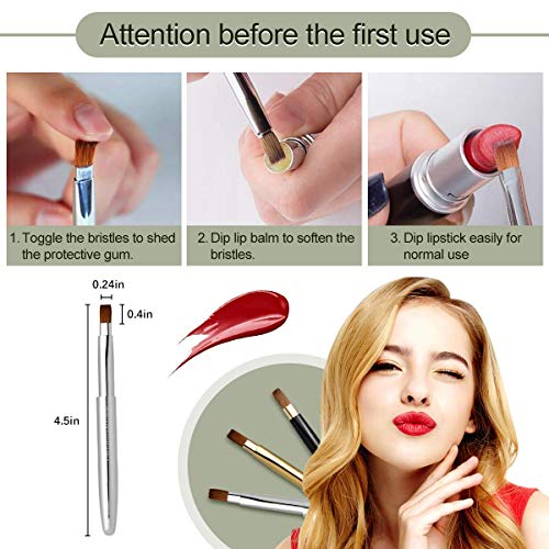 image for Camdeez Rownyeon Travel Retractable Lip Brush Applicators Flat for Lip