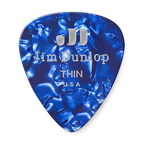 JIM DUNLOP 483 Genuine Celluloid Blue Pearloid Thin �M�^�[�s�b�N×12��