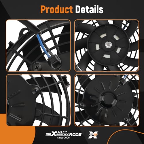 Image of maXpeedingrods 7 inch inch Universal Slim Fan Push Pull Electric Radiator Cooling 12V 80W Mount Kit