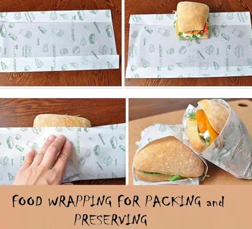 Image of VIN 100% Food Grade Wrapping Butter Paper Roll for Kitchen Use - Non Stick, Greeseproof, Oil-Resistant Baking & Sandwich Burger Wrap Parchment Paper for Cooking,Wrapping (20 Meter)
