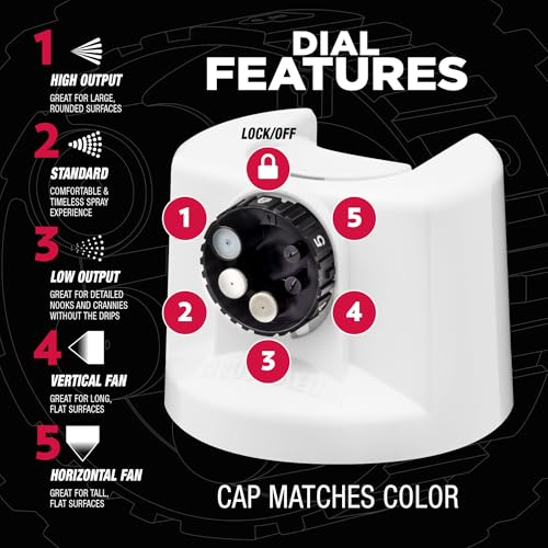 Image of Rust-Oleum 2X Automotive Enamel 5-in-1 Spray Paint, Ultra Matte White | Fast Dry, Adjustable Custom Spray Dial, Multi Surface (Metal, Wood, Plastic and More), Any Angle, Ultimate Coverage, 6 Pack