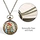 JewelryWe Taschenuhr Herren Analog Quarz Vintage Indianer Alter Mann Uhr Pocket Watch mit Halskette Kette