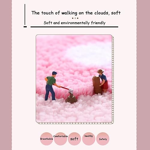 Miniatura 6 de Tapete de baño suave y acogedor con diseño de fresa, antideslizante, lavable, lanudo para dormitorio, tapete absorbente de flores, tapete para