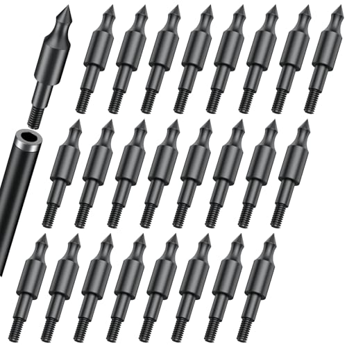 Pawfly 24 Pcs 125 Grain Field Tips, Archery Accessories, 5/16