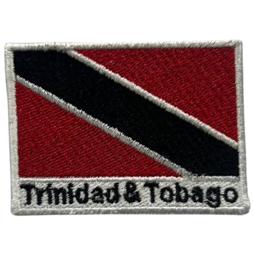Drapeau brodé Trinité-et-Tobago avec nom Patch thermocollant ou à coudre Symbole national militaire pour vêtements, sacs à dos, casquettes