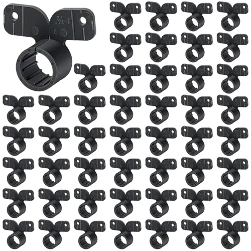 Image of Briwooody 50 Pack 1-1 /2 Inch Pex Suspension Pipe Clamps Tubing Supports for Pex, Copper, Cpvc Pipe, Butterfly Style(Black)