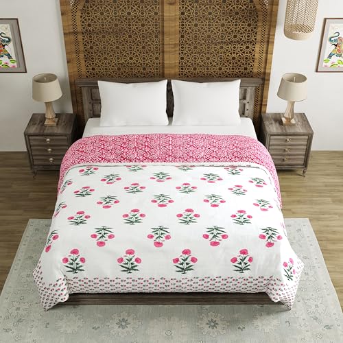 Image of BLOCKS OF INDIA Hand Block Printed Cotton King Size Quilt /Rajai | Design 47