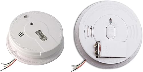 Kidde Detector de humo cableado con luz de seguridad, batería de reserva de 9 voltios, ideal para pasillos y detector de humo, alarma de humo