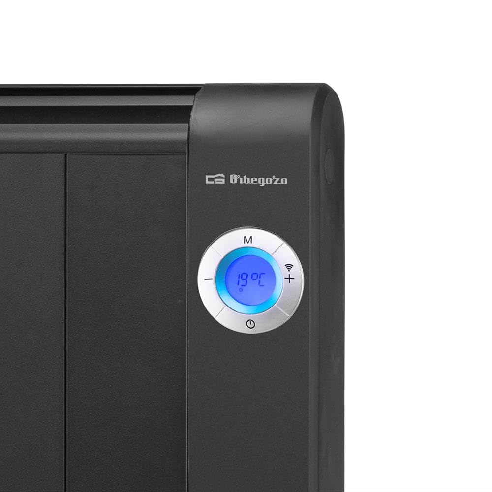 Orbegozo RRW 805 Emisor Térmico, 800W, WiFi, 5 Elementos, Programación Diaria y Semanal, Mando a Distancia, Display LCD, Control Táctil, Sin Aceite, Negro