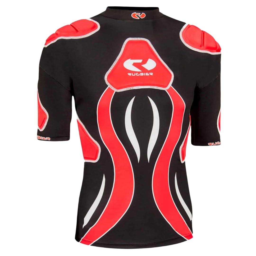 Hombrera de Rugby Profesional para Hombres - Hombrera Rugby Vulcano – Protección de Rugby Acolchada - Categorías Masculinas - Modelo Vulcano Rojo/Negro