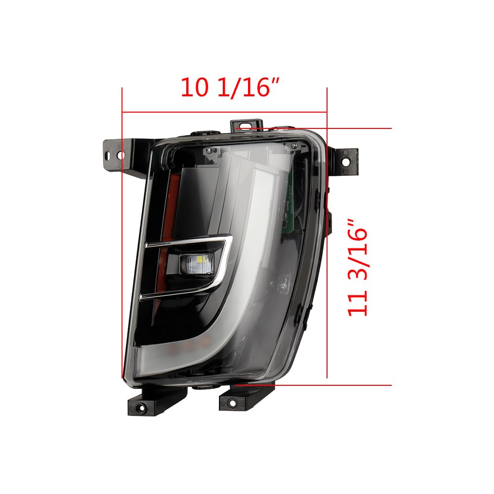 Anzios COB LED DRL Driving Fog Light Indicator Turn Signal Lamp Compatible with Tesla Model X (2015-2021), Left Driver Side 1034326-00-C