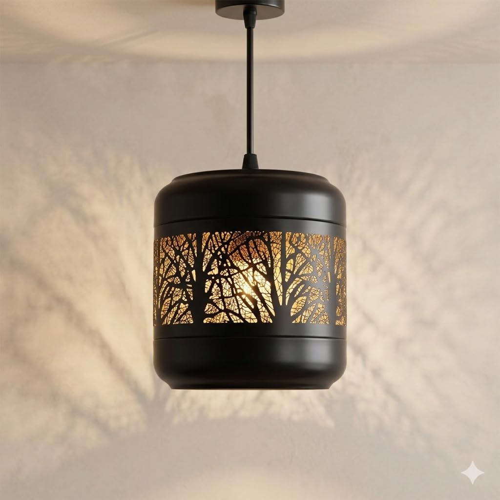 Black Pendant Lights - Classic Hanging Lights Set -23