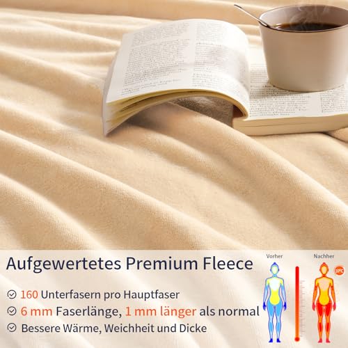 PHF Kuscheldecke Flauschig Fleecedecke 230x270cm - Oeko-Tex Weich Warm Wohndecke, 1PC Decke Blanket für Couch Sofa Bett… – Ansicht 5