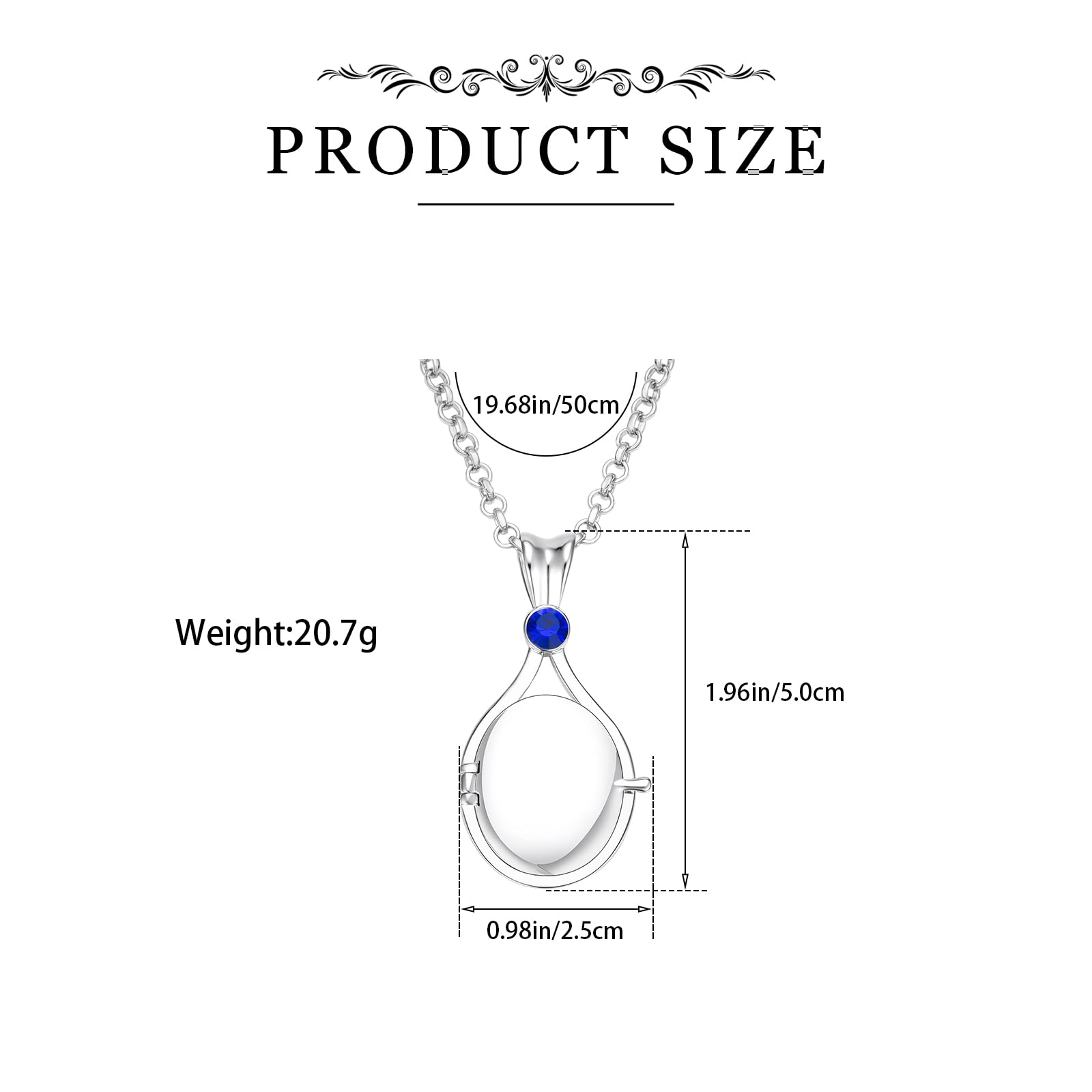 Big Mermaid Necklace Water Locket Fashion White Natural Zircon Copper Pendant Mermaid Locket Jewelry