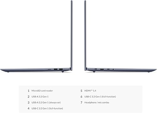 Miniatura 6 de Lenovo Laptop IdeaPad Slim 5 2023, AMD Ryzen 7 7000 Series 7730U, 16 GB de RAM, SSD PCIe de 2 TB, pantalla táctil de 16.0 pulgadas (1920 x 1080),