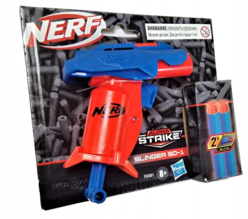 NERF Alpha Strike Slinger SD 1 Blaster à tir Unique et 2 fléchettes NERF Elite en Mousse – Rechargement Tension feu - vue 2