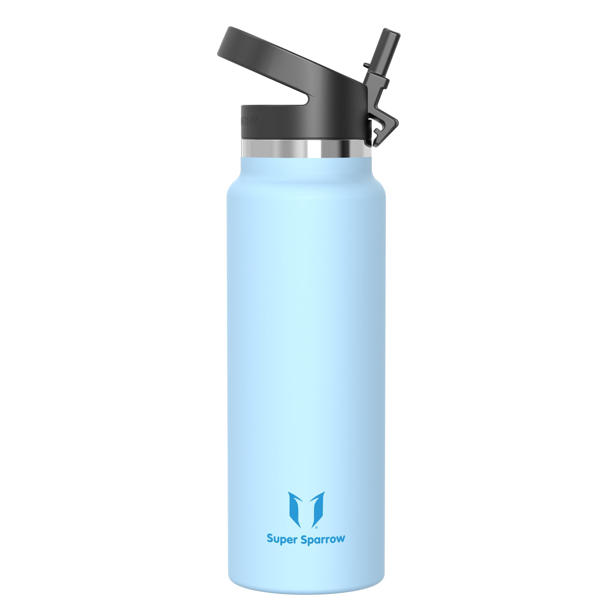 Super Sparrow Borraccia Termica - 500ml, 750ml, 1000ml, 1.2L, 1.5L- SwivelSip Inox Bottiglia - Senza BPA Borracce Termiche, Borraccia Ergonomica per Bambini, Sportiva, Bici, Campeggio, Palestra
